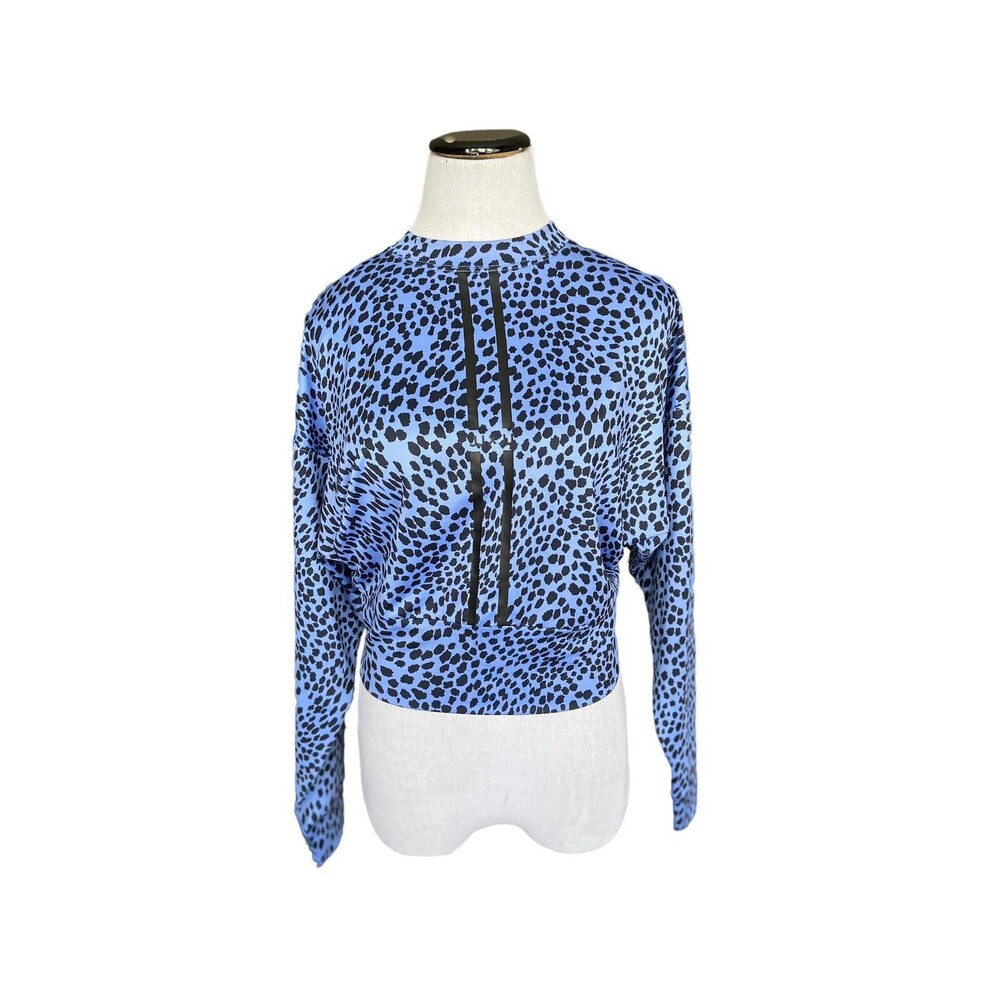 Jo+Jax Jenna Johnson‎ Streamline Top Size XXS Blue Animal Print Dance Balletcore